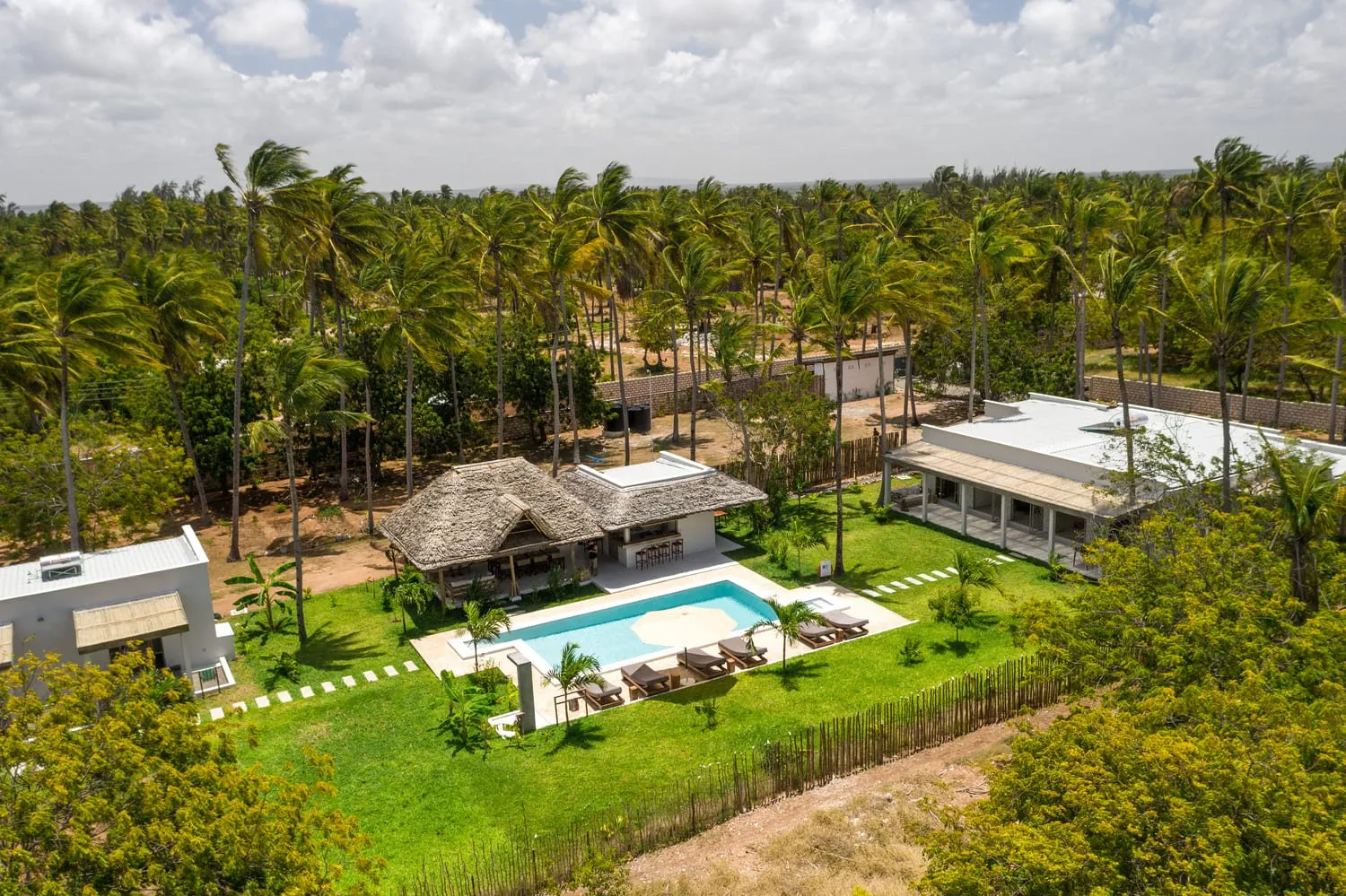 Aerial villa compound at Watamu Dunes