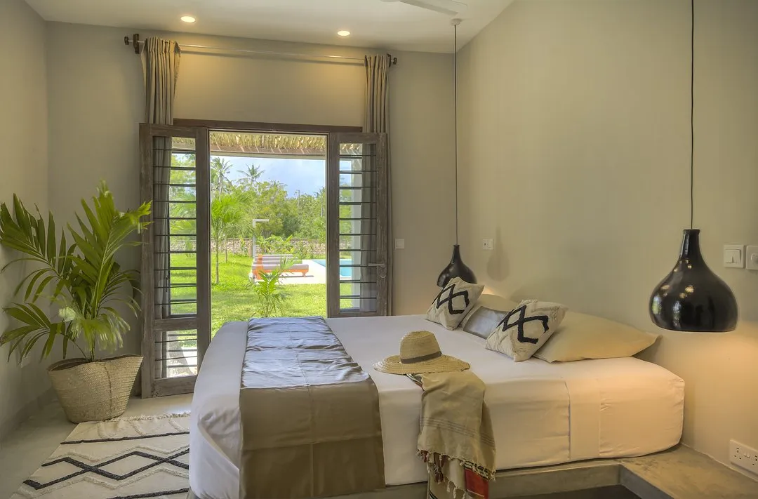 Bedroom french doors at Watamu Dunes