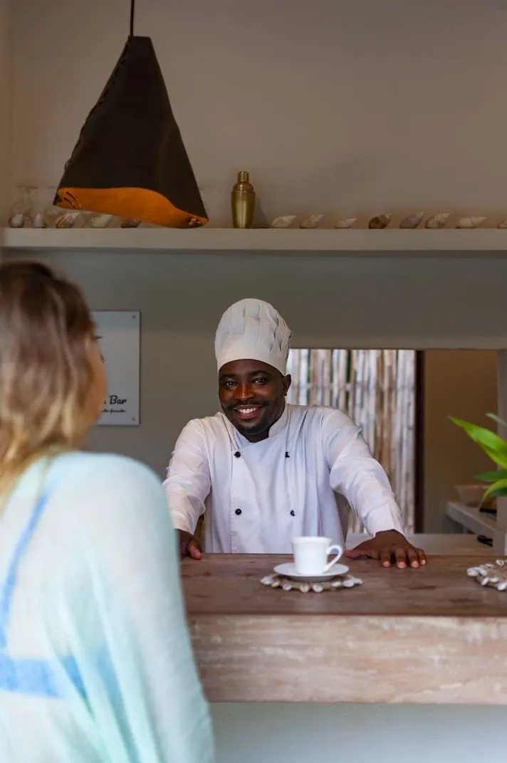 Private chef at the bar at Watamu Dunes